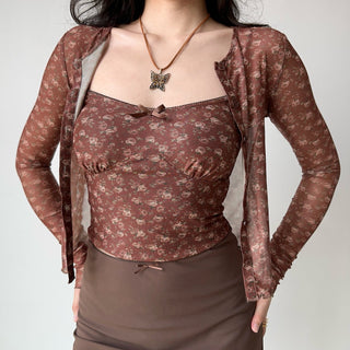 floral cardigan set