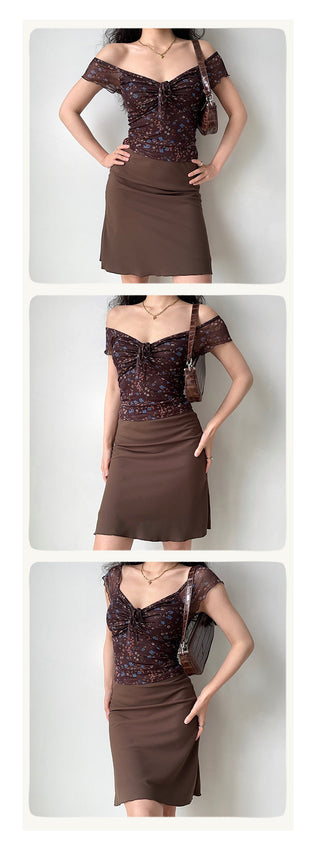 pleated V-neck Top