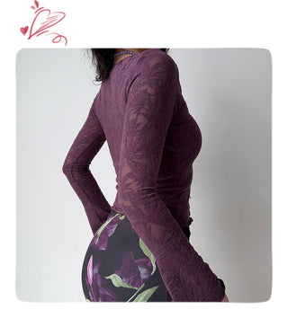 jacquard U-neck top