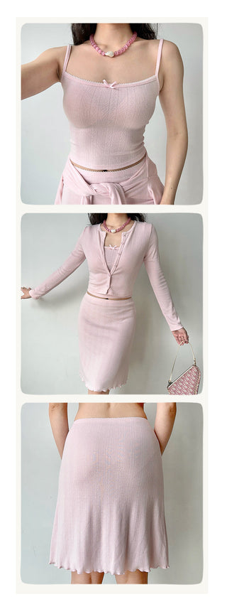 cardigan skirt set
