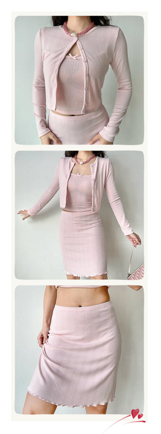 cardigan skirt set