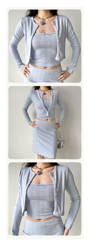 cardigan skirt set