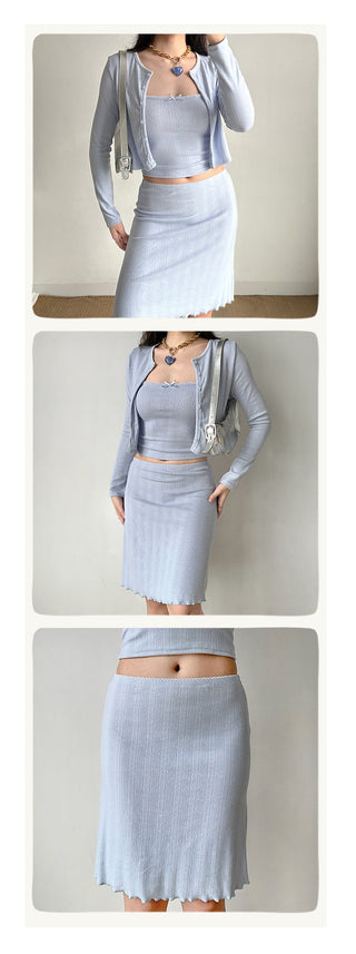cardigan skirt set