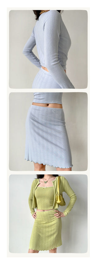 cardigan skirt set