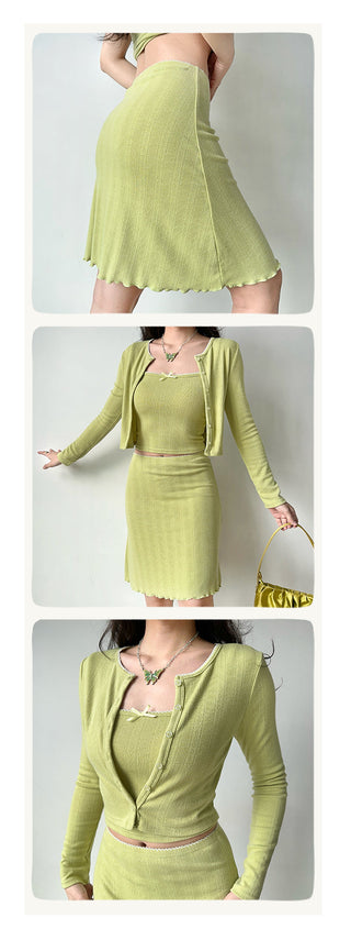 cardigan skirt set