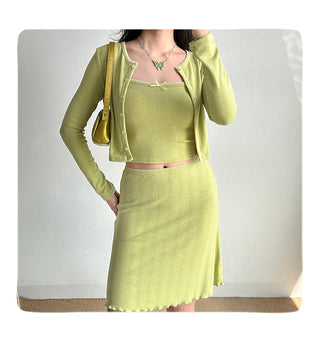 cardigan skirt set