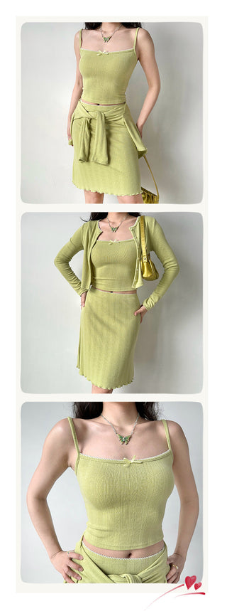 cardigan skirt set