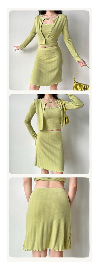 cardigan skirt set