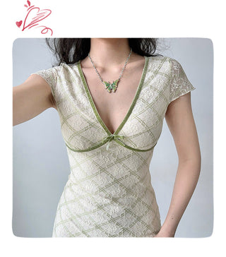 plaid lace dress