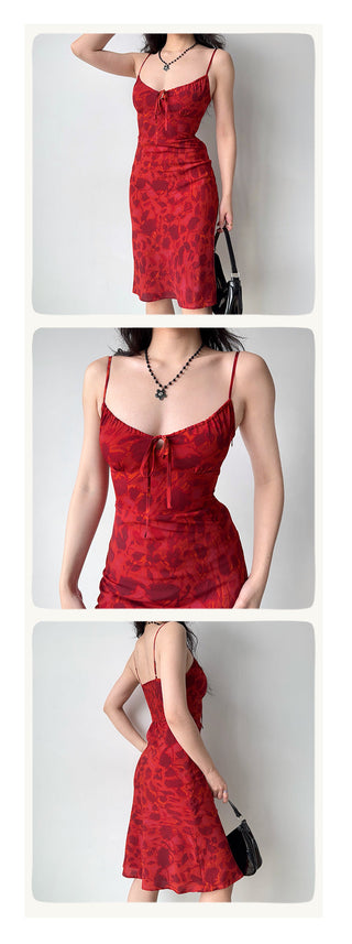 red suspender skirt