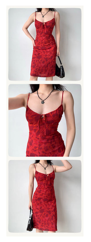 red suspender skirt
