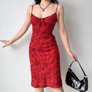 red suspender skirt