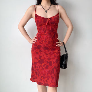 red suspender skirt