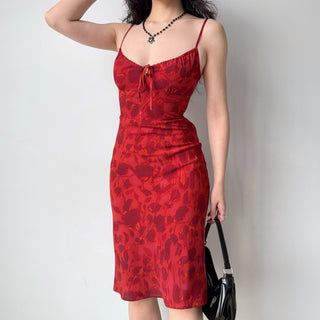 red suspender skirt