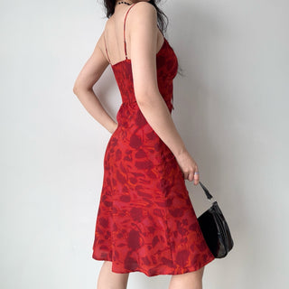 red suspender skirt