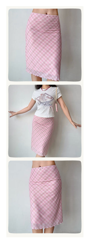 pink tartan skirt