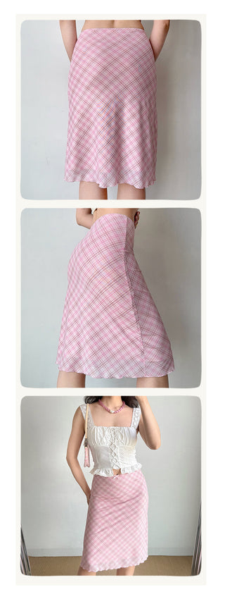 pink tartan skirt