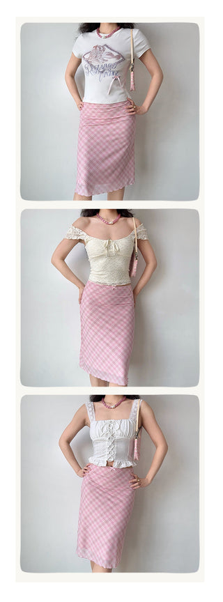 pink tartan skirt