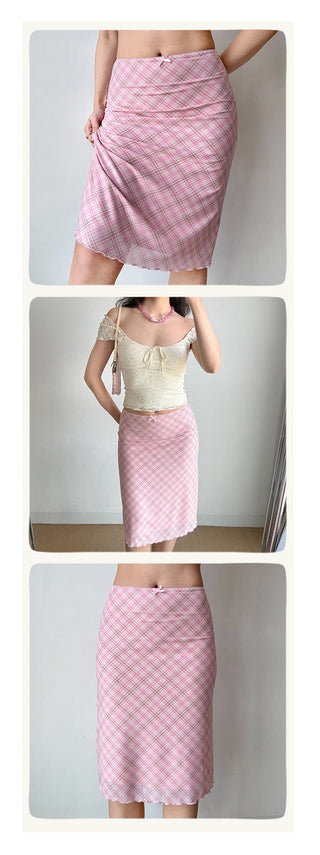 pink tartan skirt