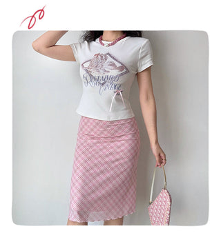 pink tartan skirt