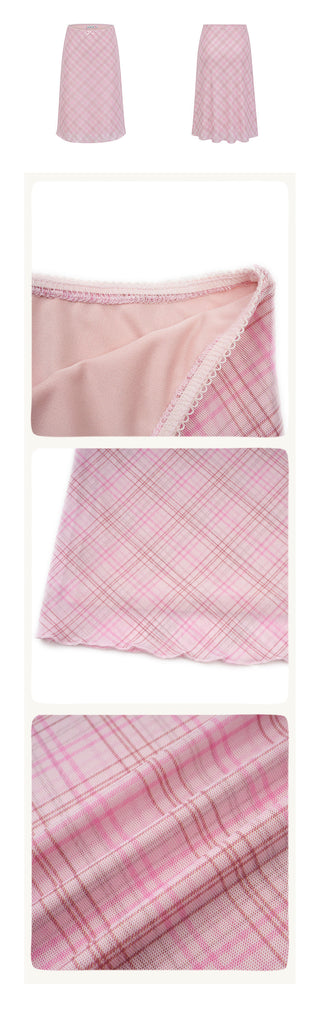 pink tartan skirt