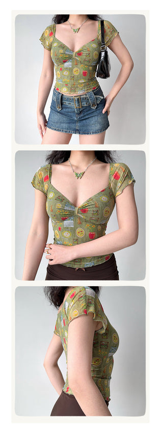 printed mesh Top