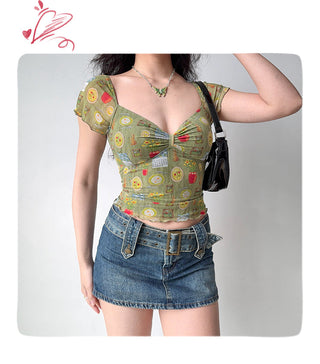 printed mesh Top