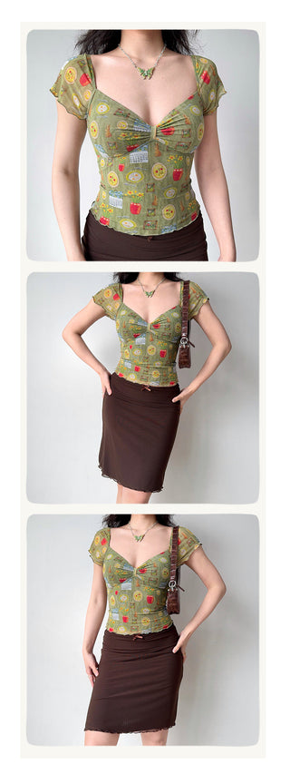printed mesh Top