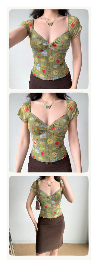 printed mesh Top