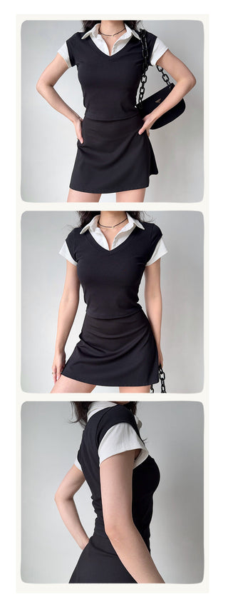 lapel short sleeve