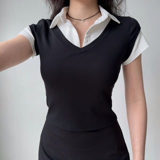 lapel short sleeve
