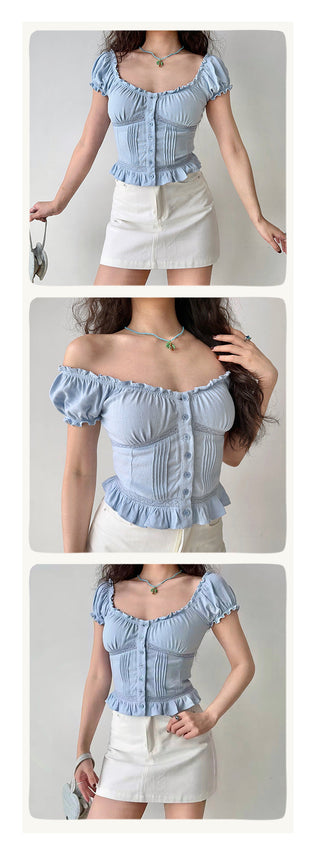 ruffled waist top