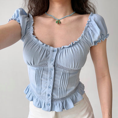 ruffled waist top