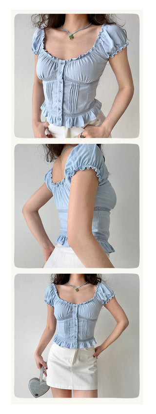 ruffled waist top