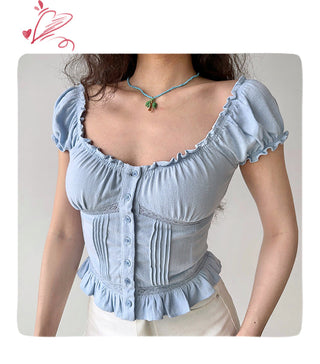 ruffled waist top