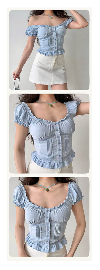ruffled waist top