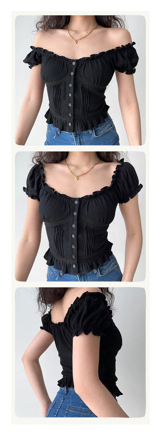 ruffled waist top