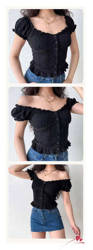 ruffled waist top