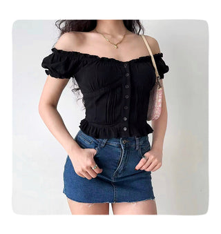 ruffled waist top