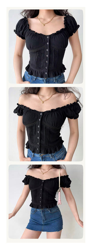 ruffled waist top