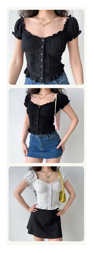 ruffled waist top