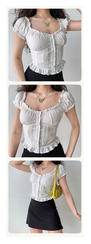 ruffled waist top