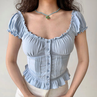 ruffled waist top