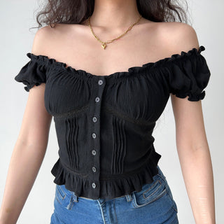 ruffled waist top