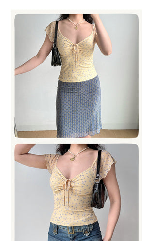 gauzy V-neck