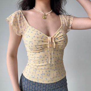gauzy V-neck