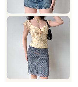 gauzy V-neck