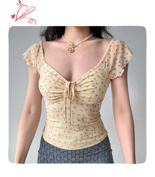 gauzy V-neck