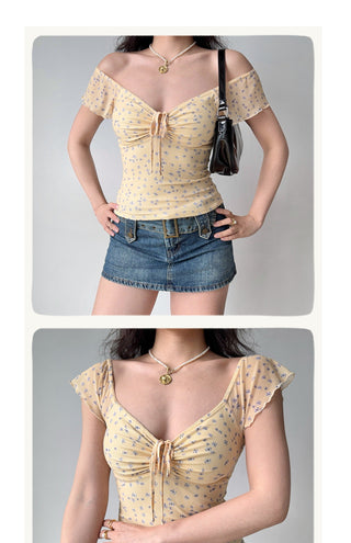 gauzy V-neck