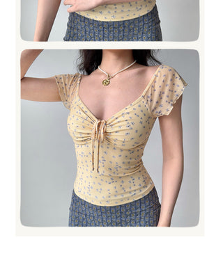 gauzy V-neck